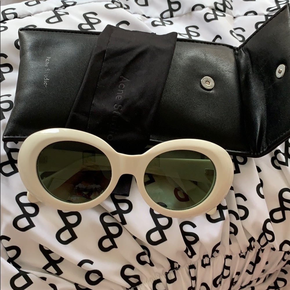 acne studios white mustang sunglasses